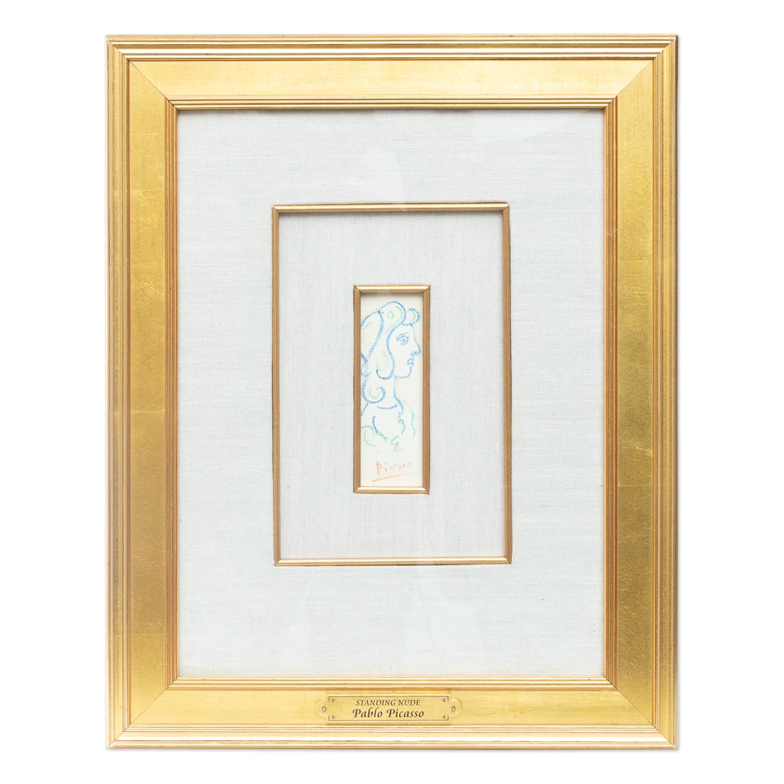 Pablo Picasso Color Drawing "Girl Looking Right" with Signature Watermark (1950-1960) (1 of 8)