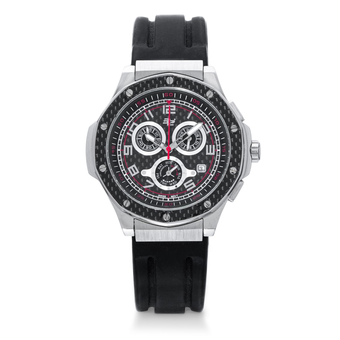 32 Degrees Carbon Fiber Bezel & Dial Multi-Function Swiss Movement Watch (1 of 5)