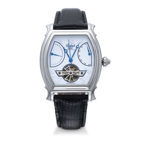 Duboule 1620 Automatic Tonneau Watch with Date, Day, and Skeleton Window