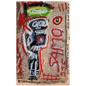 Basquiat Original "SAMO Figure With Halo" Card