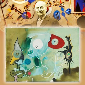 Joan Miro Signed Watercolor on Paper - "The Horrors of War" Circa 1937
