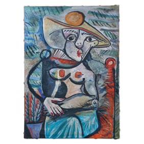 Pablo Picasso "Woman with Big Hat and Attitude" (1971)
