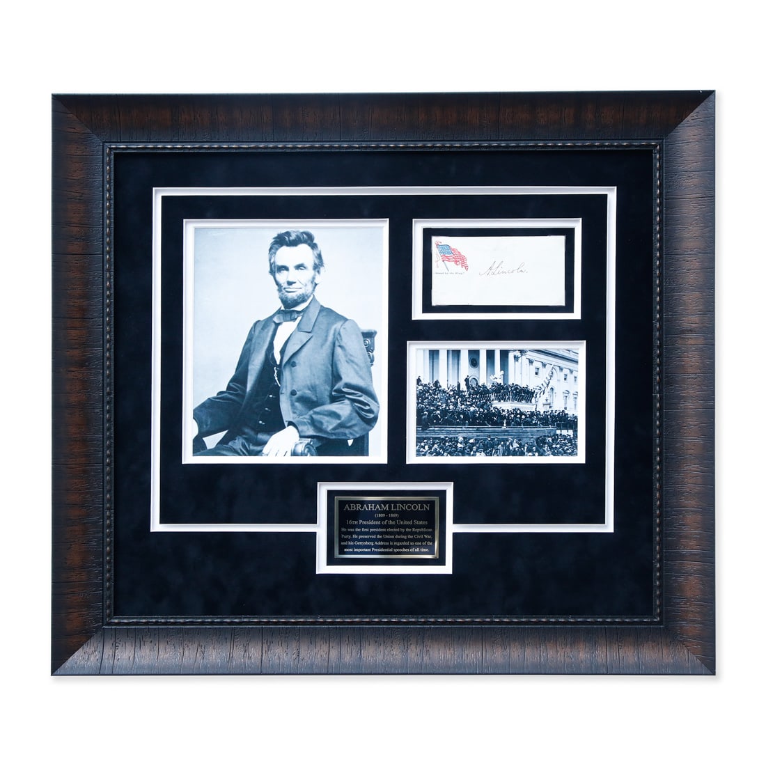 Abraham Lincoln Signed American Flag Envelope - An Historical Masterpiece in a Museum-Quality Frame (1 of 5)