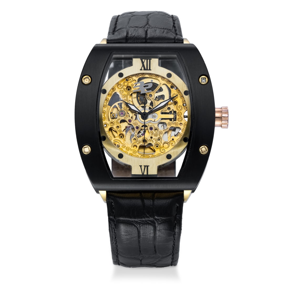 32 Degrees Black Tourneau Case Automatic Watch (1 of 5)