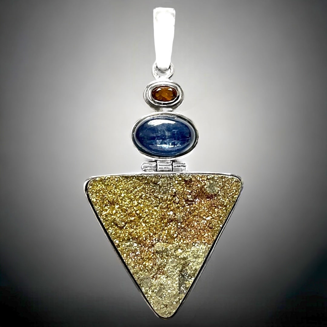 Contemporary Sterling Silver Pendant with an array of Gemstones (1 of 1)