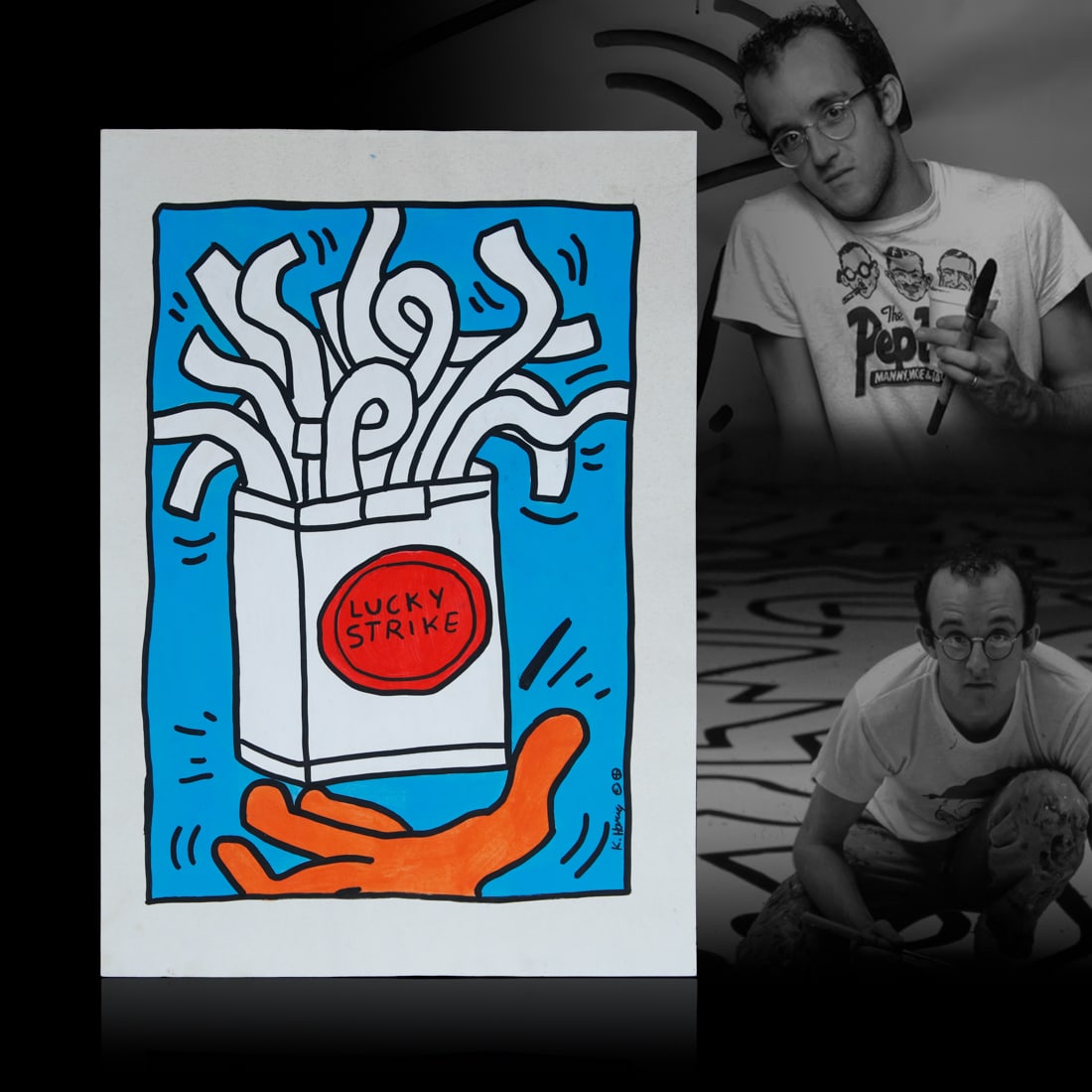 Keith Haring's "Lucky Strike Hand" Painting, 1987 (1 of 11)