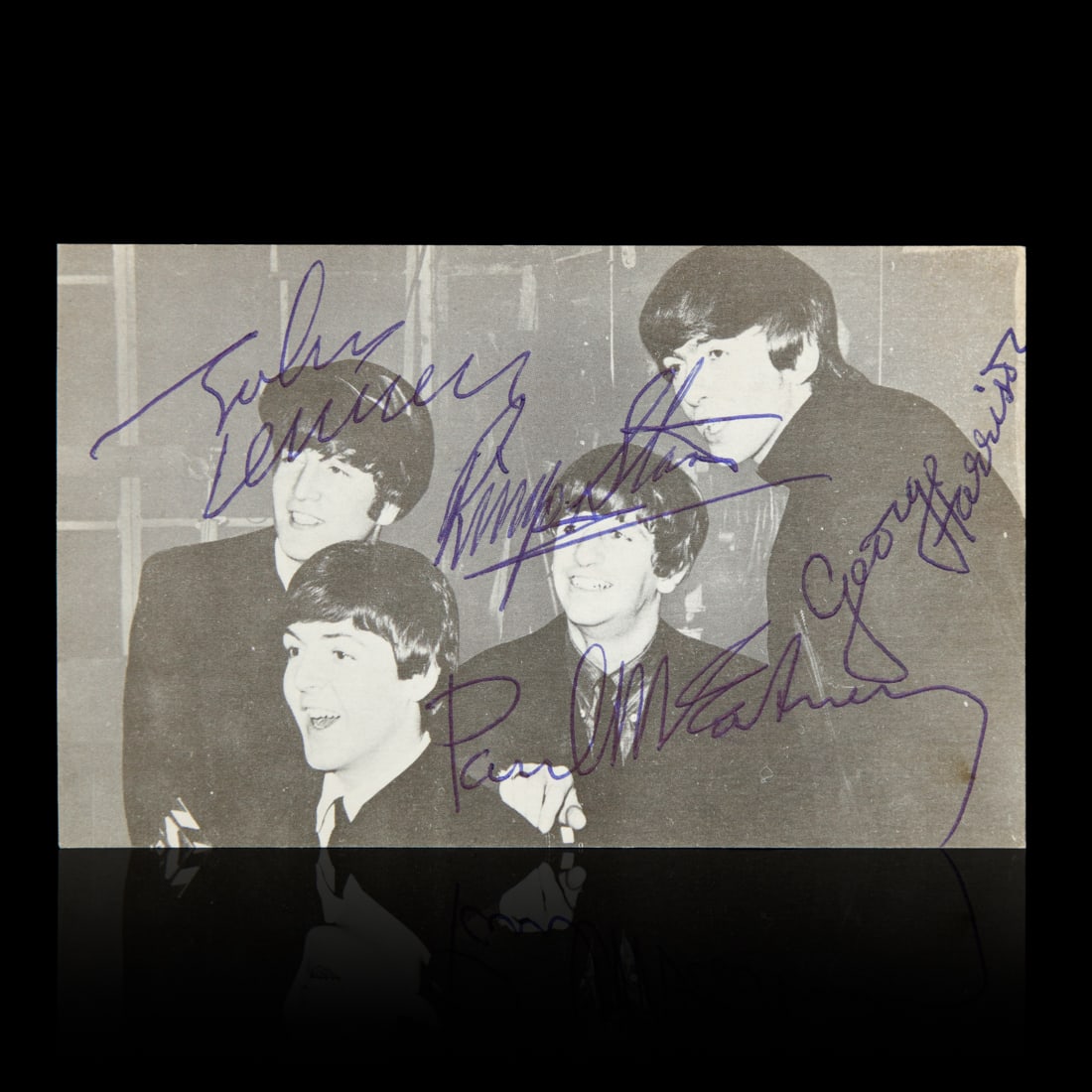 The Beatles Forensically Authenticated Signed Photocard: The Fab Four Together (1 of 2)