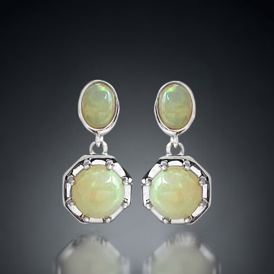 Enchanting Ethopian Opal Sterling Silver Earrings (1 of 1)