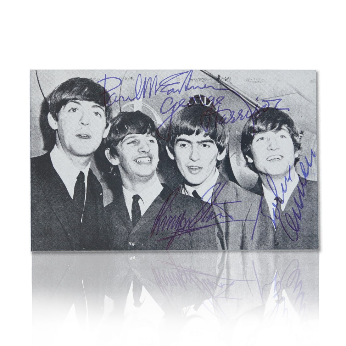 Legendary Harmony - The Beatles Signed Photocard with All Four Band Members' Autographs (1 of 2)