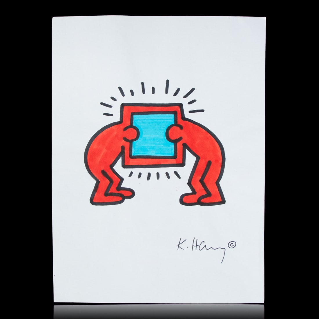 Keith Haring Original Art Drawing with Marker (1 of 3)