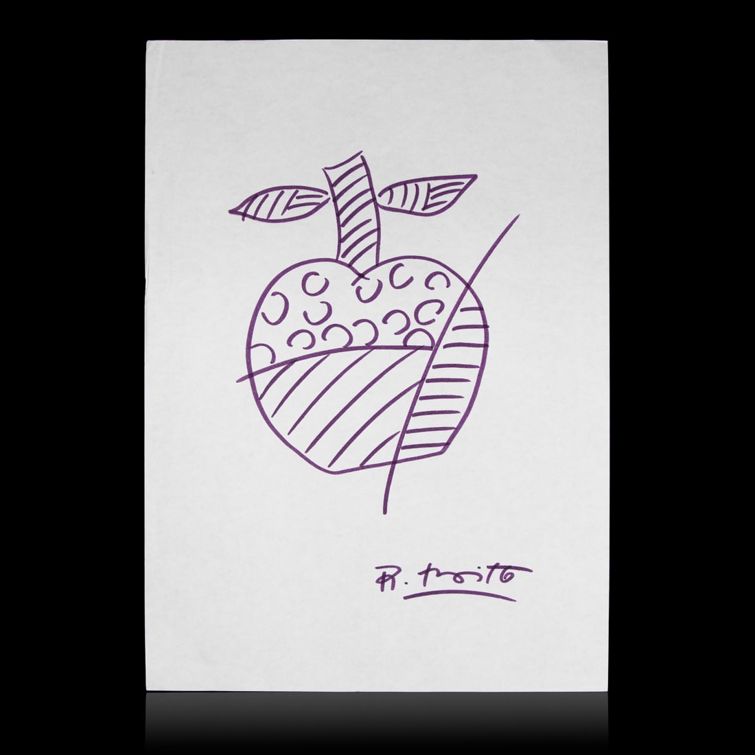 R. Britto Drawing with Marker of Purple Fruit (1 of 4)