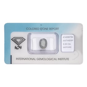 IGI Certified Natural Corundum 3.55 ct Yellowish Blue Sapphire Stone 10.08mm x 7.62mm x 5.13mm