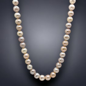 14K Gold Breathtaking Barroque Pearl 17" Necklace