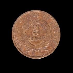 "Uniface" 2 Cent Coin - Category "XF" - Minted in Philadelphia (1864-1873)
