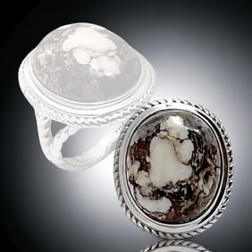 One-of-a-Kind Wild Horse Gemstone Sterling Silver Ring - Size 5