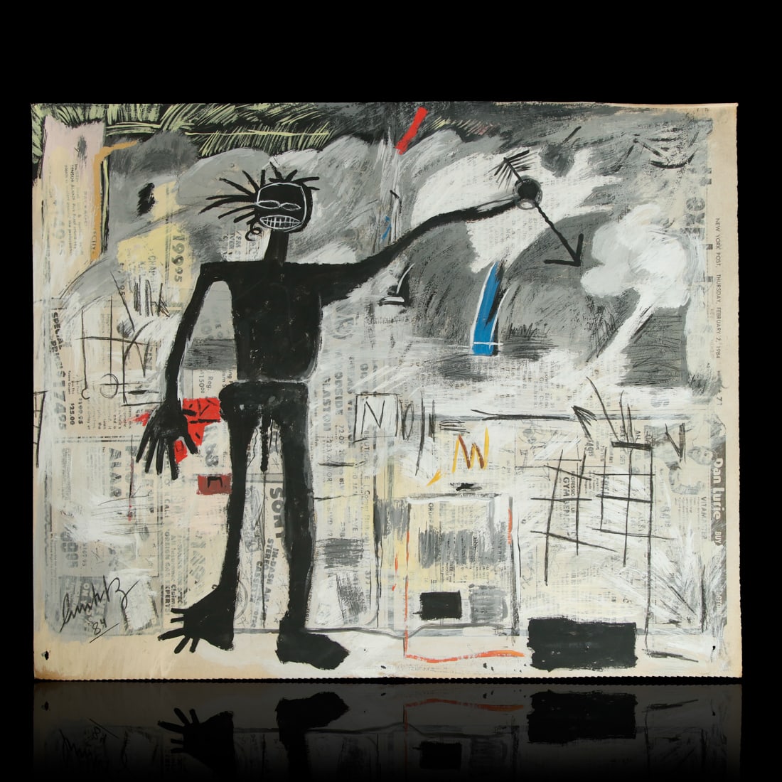 Jean-Michele Basquiat Painting on Newspaper (1 of 8)