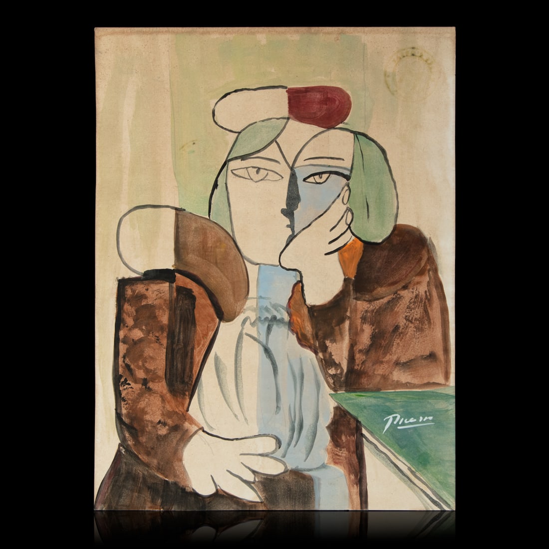 1937 Pablo Picasso 30.5 x 23 cm Mixed Media Painting (1 of 14)