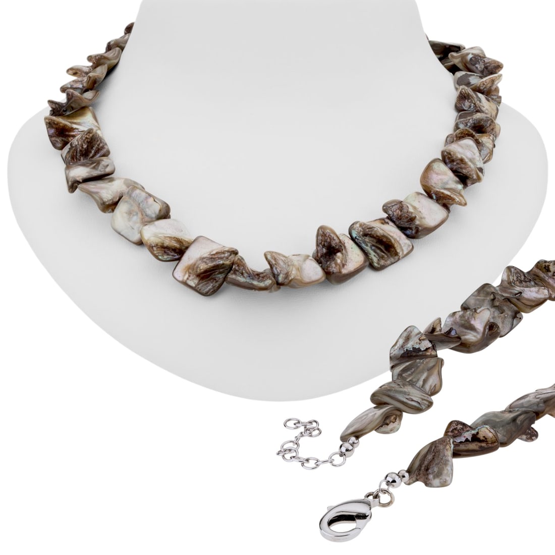 Freeform Abalone Bead Sterling Silver Necklace - 20" and 1 " extension (1 of 1)