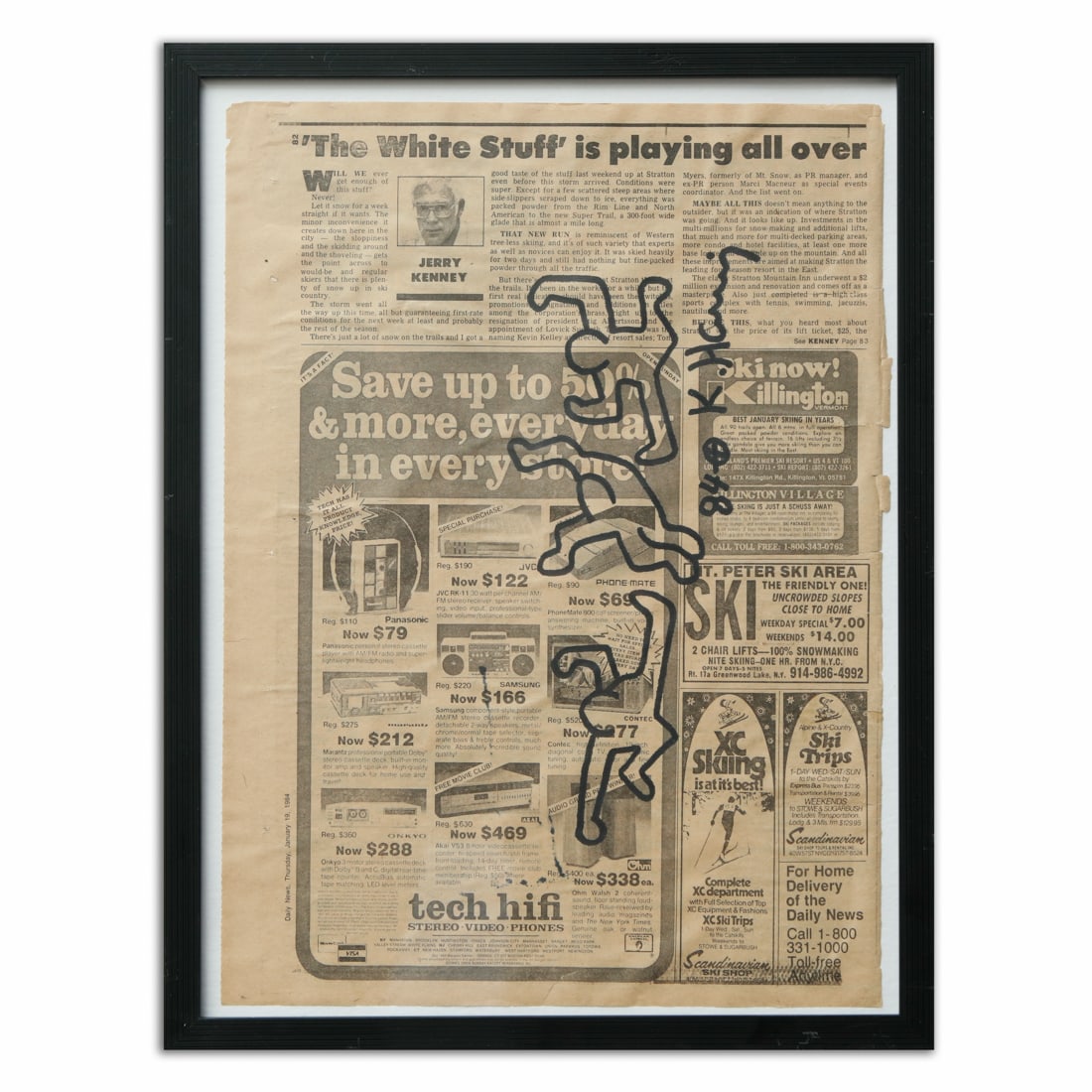 Keith Haring Art (Marker) on Newspaper (1 of 4)