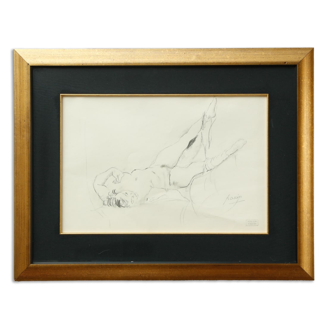 Original Jules Pascin Pencil Drawing: Original Jules Pascin Pencil Drawing. Nude Female. Dimensions: 25.5" x 20" (in frame). Medium: Pencil on Paper. Provenance: Consigned from the living estate of an early Internet pioneer, where it has