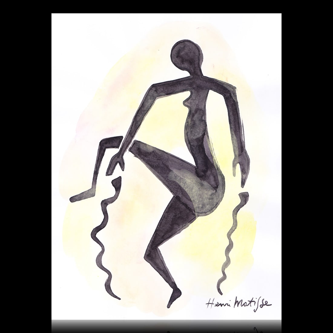 Henri Matisse Attributed Watercolor of Woman Dancing (1 of 2)