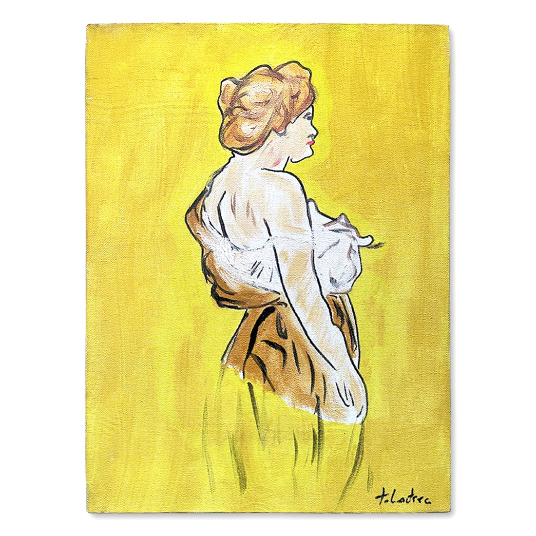 Oil Painting of Mlle Lucie Bellanger (1896) in the Style of Toulouse-Lautrec (1 of 2)
