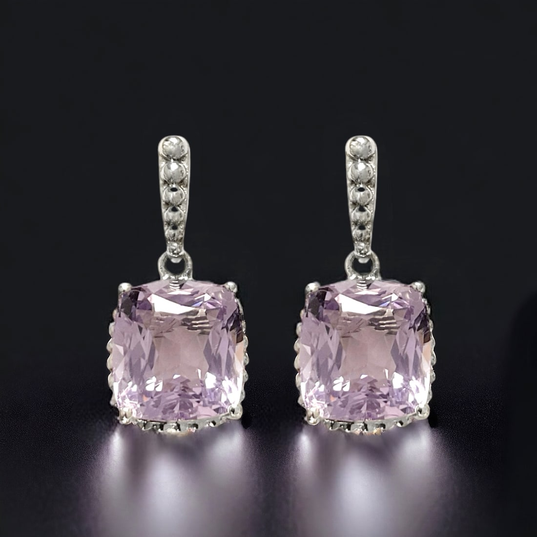 Epic Sterling Silver Amethyst Dangle Earrings (1 of 1)