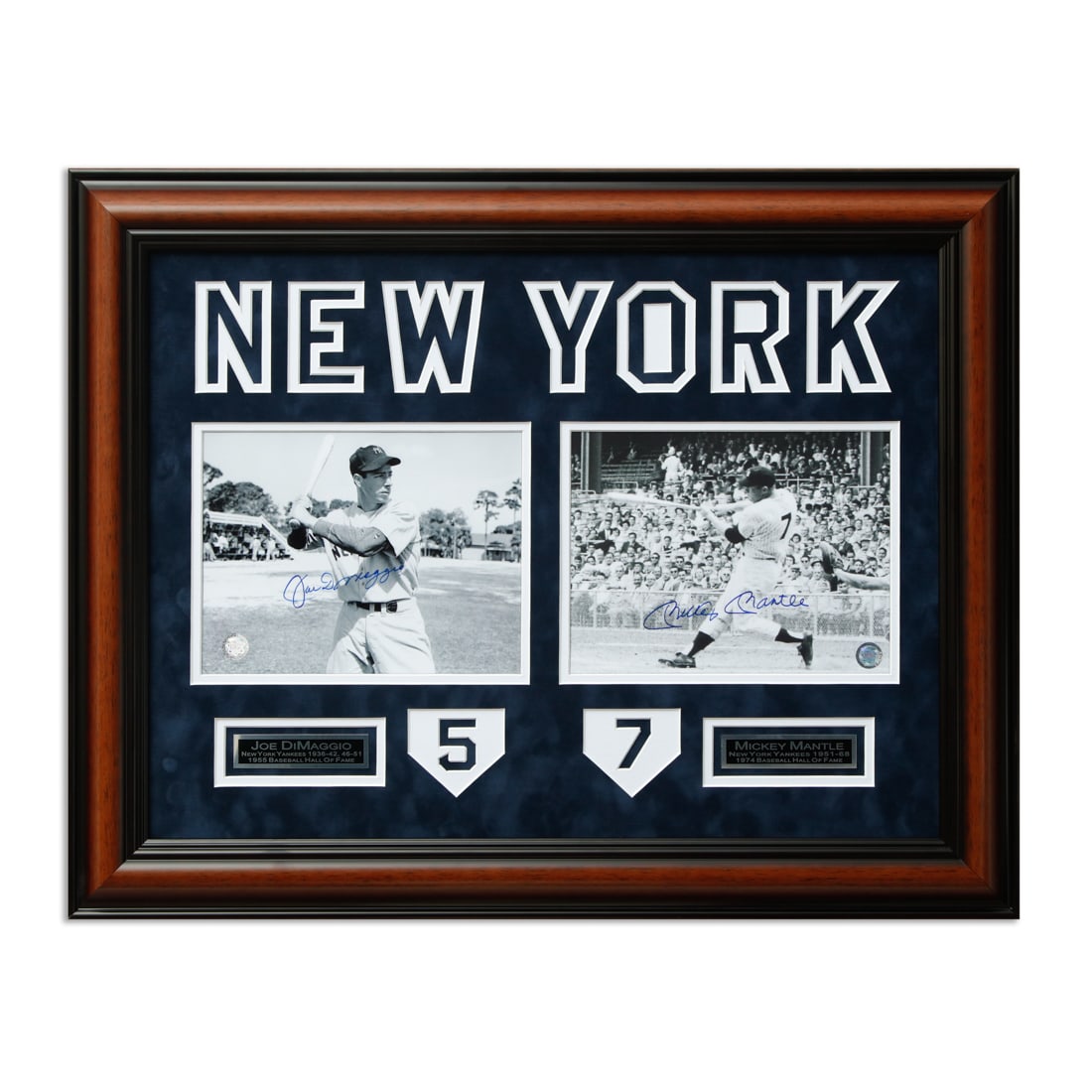 "Passing of the Guard": Iconic Joe DiMaggio & Mickey Mantle Dual-Signed Photograph: "Passing of the Guard": Iconic Joe DiMaggio & Mickey Mantle Dual-Signed Photograph. In an offering that captures a pivotal moment in the annals of America's Pastime, we are proud to present a black an