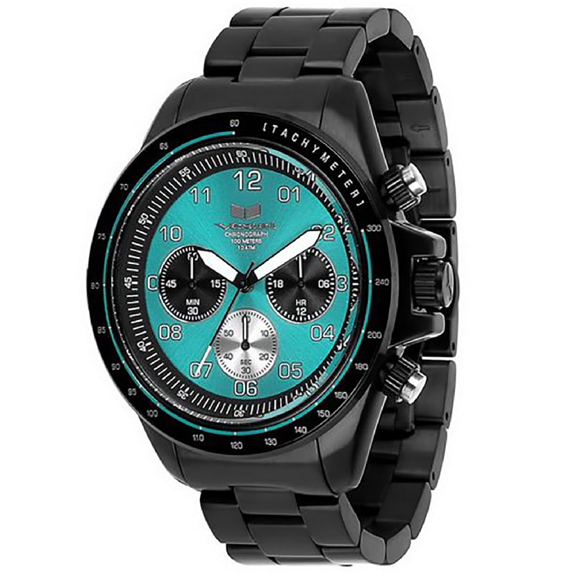 Vestal Unisex 43mm Case Analog Display Watch: Vestal 43mm Retro Chrono - This mid-sized premium round chronograph boasts a retro design. Stainless steel case features a thick raised crystal, angular fixed bezel, and crown guard. Finished with a t
