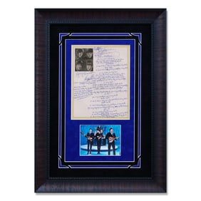 Forensically Authenticated Beatles Band Signed Handwritten Lyrics to "Hello Goodbye"