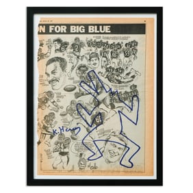 Keith Haring Marker Newspaper Art. Date: January 26, 1987