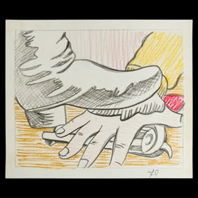 Roy Lichtenstein Drawing with Crayon/Color Pencils