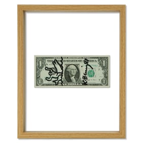 Keith Haring Marker Art on USD Dollar Bill