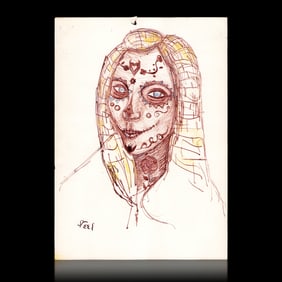 Alice Neel (American, 1900-1984) Mixed-Media Art on Paper
