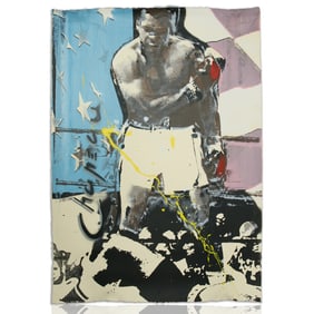 Ronald Chapeau Signed Mixed Media Poster Featuring Muhammad Ali