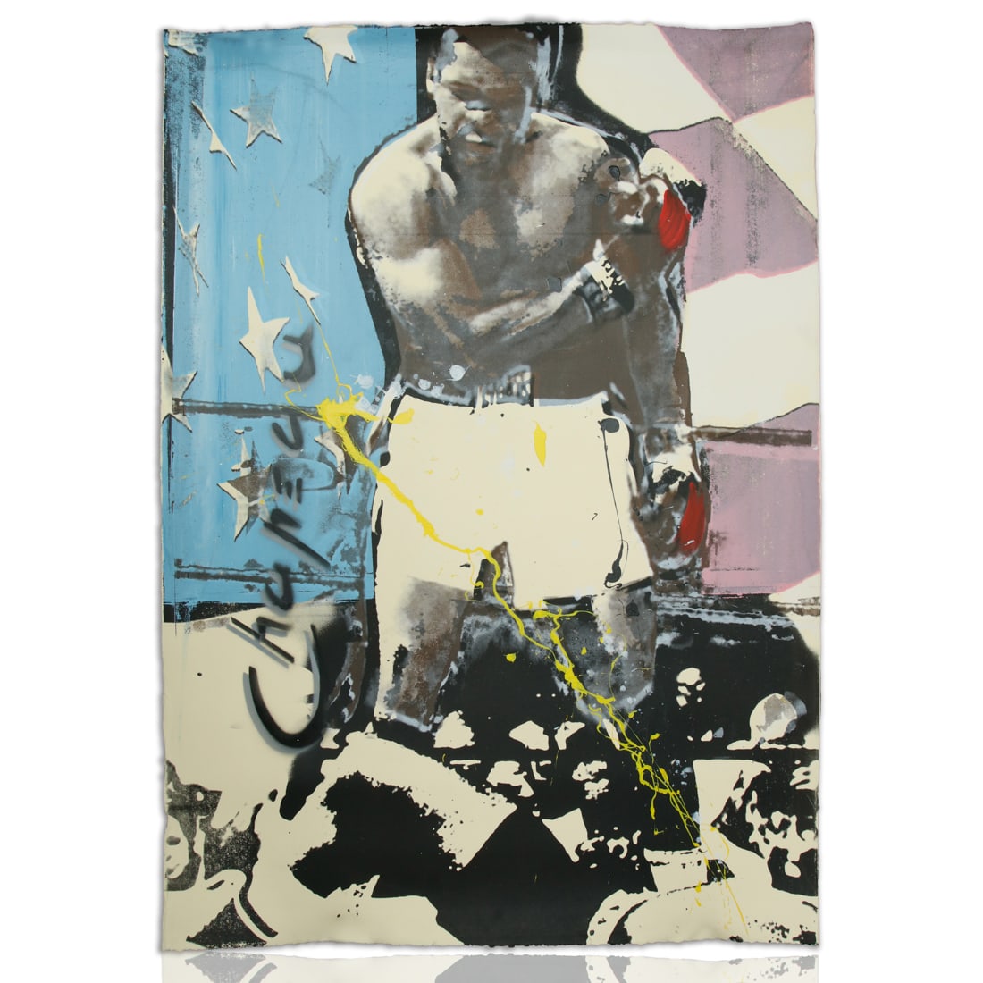 Ronald Chapeau Signed Mixed Media Poster Featuring Muhammad Ali (1 of 6)