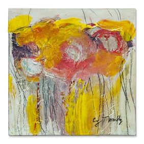 Cy Twombly Oil Painting on Hardboard