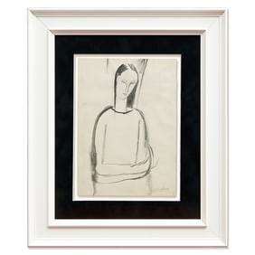 Amedeo Modigliani Drawing, Woman with Crossed Arms