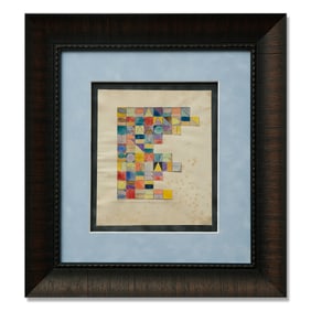 Paul Klee, "Word Poem" Mixed Media on Paper Mounted (1918)