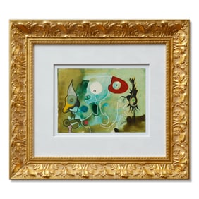 Joan Miró Watercolor on Paper "The Horrors of War"  (1937)