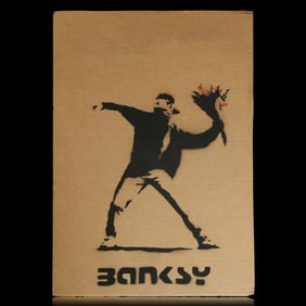 Banksy Cardboard Art, Molotov Throwing Man
