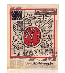 Keith Haring Newspaper Art, Le Mans 84