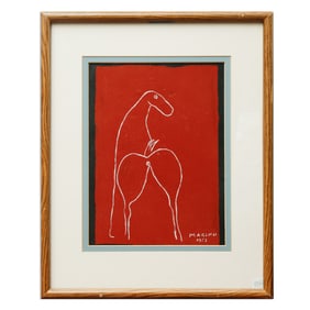 Marino Marini Framed Painting (1953)