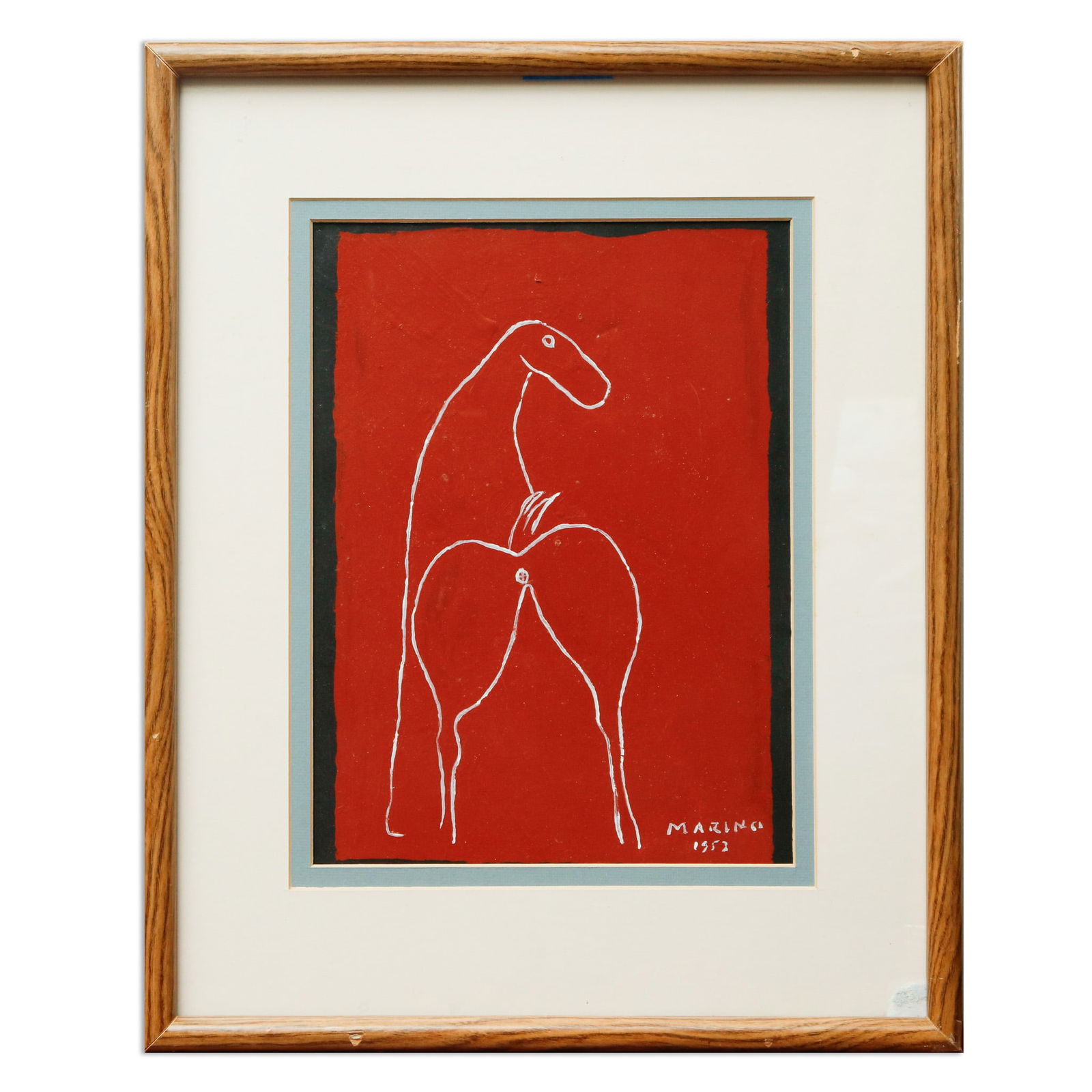Marino Marini Framed Painting (1953) (1 of 5)