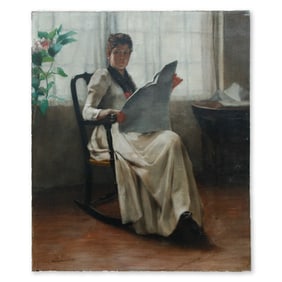 Clement Rollins Grant - Monet era American Impressionist - Oil on Canvas (1885) 30" x 20"