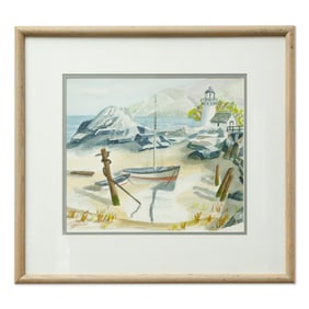 James Sessions Lighthouse and Coastal View Painting