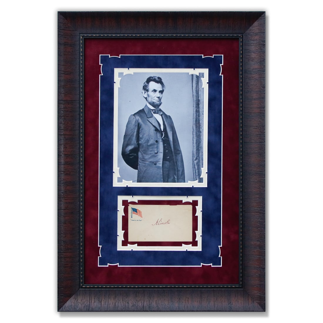 Framed Abraham Lincoln Signed American Flag Envelope (1 of 3)