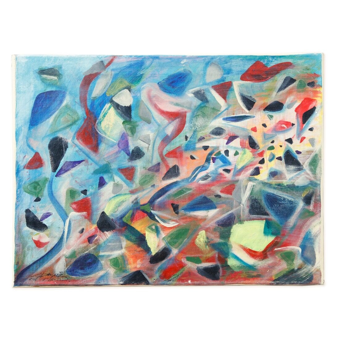 Chu Teh-Chun Oil Painting on Cotton Canvas - 50cm x 40cm (1 of 4)