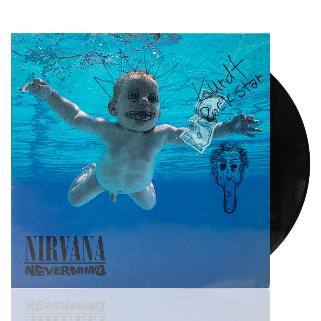 Kurt Cobain Signed 1991 Nirvana 'Nevermind' First Release Album (1 of 8)