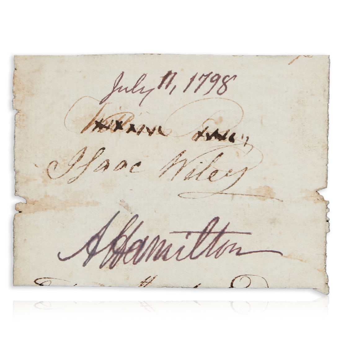 Alexander Hamilton Signed Cut Document Dated July 11, 1798 (1 of 1)